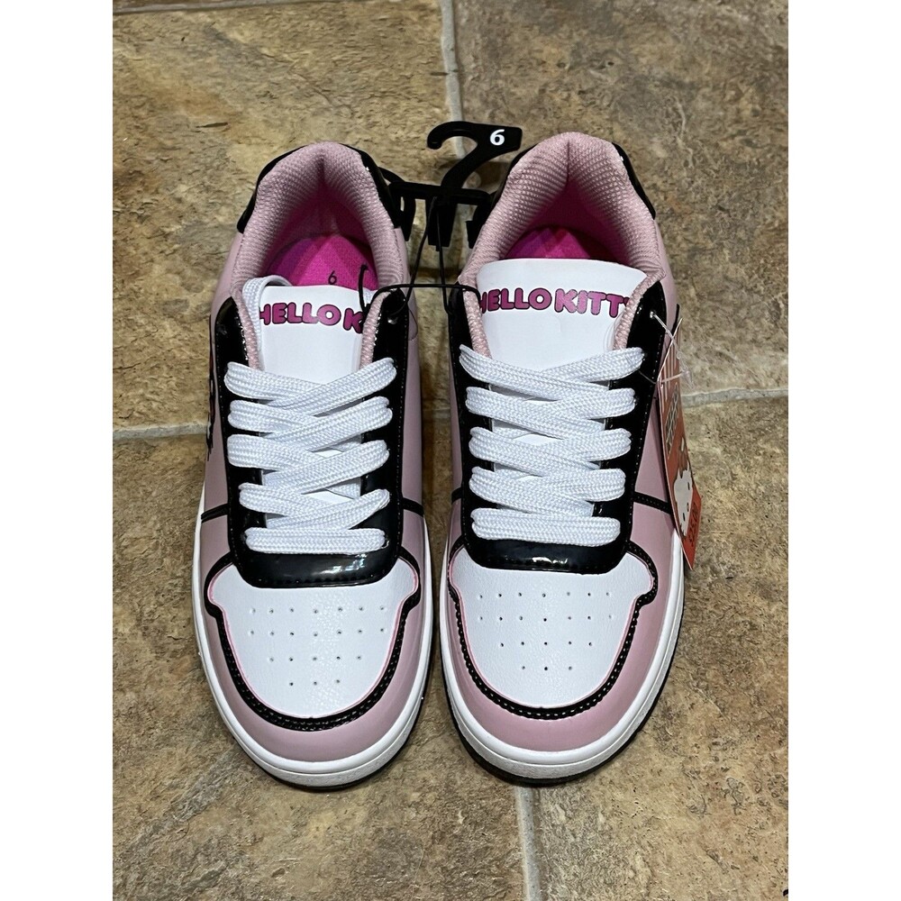 Hello Kitty Sanrio Women's Size 6 Pink White Cute Casual Court Sneakers